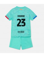 Barcelona Jules Kounde #23 Alternativní dres pro děti 2023-24 Krátký Rukáv (+ trenýrky)